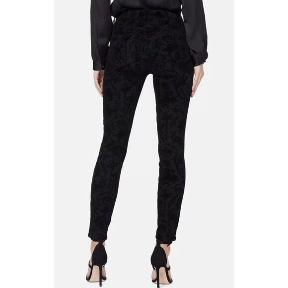 PAIGE Transcend Hoxton High Waist Skinny Ankle Velvet Flocked Versaille jeans si - Picture 1 of 13